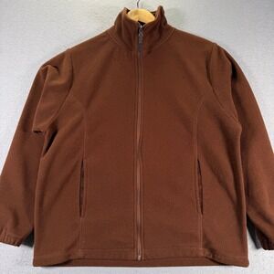 10000 ft Above Sea Level Brown Fleece Full Zip‎ Jacket Mens Medium Mock Neck